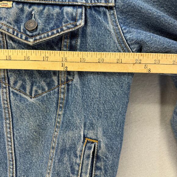 Levi's Signature Denim Jacket Men's L Standard Trucker Flannel Lined Vintage VTG - Picture 11 of 13